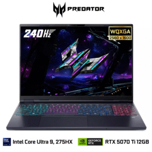 LAPTOP ACER PREDATOR HELIOS NEO 16S AI INTEL CORE ULTRA 9, 275HX / 32GB RAM / 1TB SSD / 16” WQXGA (2560 X 1600) 240HZ / NVIDIA RTX 5070 Ti 12GB / WINDOWS 11